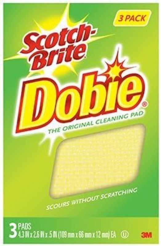 SCOTCH-BRITE Scotch-Brite Dobie 723-2F Cleaning Pad, 4.3 in L, 2.6 in W