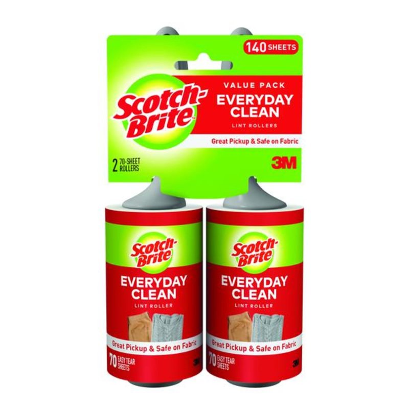 SCOTCH-BRITE Scotch-Brite 836RS-70TP Lint Roller, 70 Sheets Roller, Plastic, Multi-Color CLEANING & JANITORIAL SUPPLIES SCOTCH-BRITE