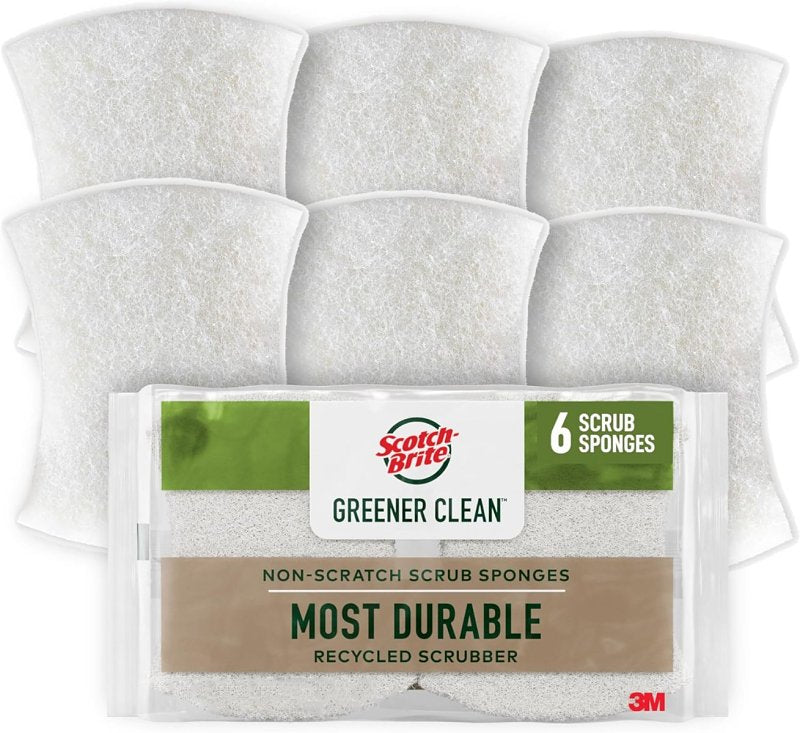 SCOTCH-BRITE Scotch-Brite Greener Clean Series 97036-UG Non-Scratch Scrubber, Cellulose Abrasive, 83 mm L, 66 mm W, Brown CLEANING & JANITORIAL SUPPLIES SCOTCH-BRITE