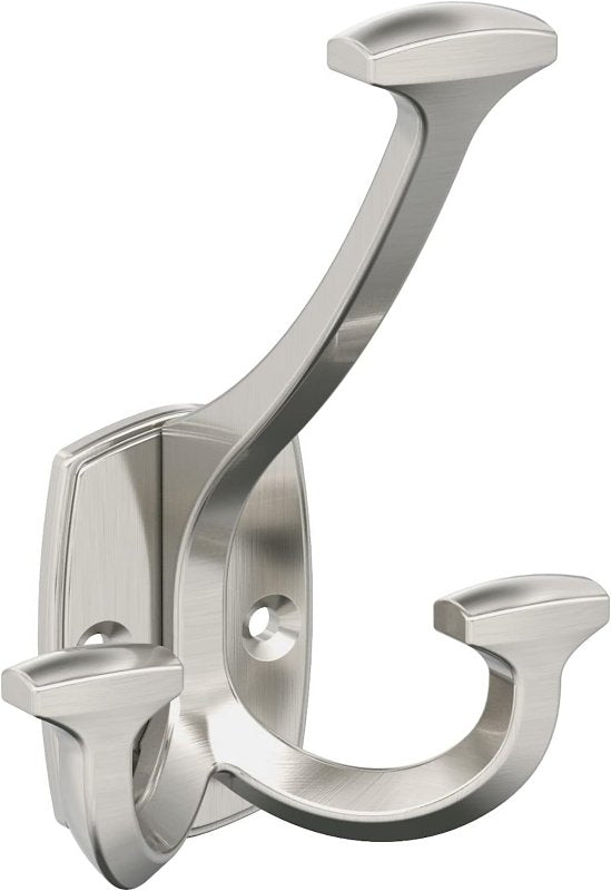 AMEROCK Amerock Vicinity Series H37004G10 Decorative Hook, 3-1/8 in W, Zinc, Satin Nickel, 25 lb, 2-11/16 in Projection
