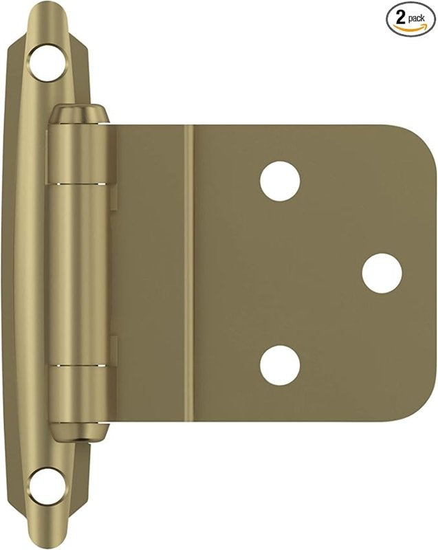 AMEROCK Amerock BPR3428BBZ Cabinet Hinge, 105 deg Hinge Opening, 3/8 in Inset, Self-Closing Close, Golden Champagne