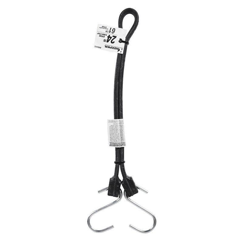 KEEPER Keeper A06224Z Tarp Strap, 24 in L, EPDM, Black, S-Hook End AUTOMOTIVE KEEPER