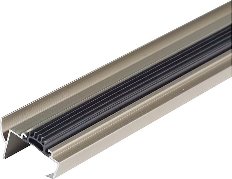 M-D M-D DB003 Series 25710 Door Bottom with Drip Cap, 36 in L, 2.13 in W, 1-1/2 in H, Aluminum/Vinyl, Satin Nickel
