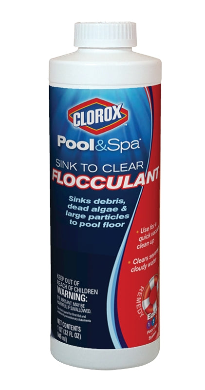 CLOROX Clorox 59032CLX Flocculant Pool Clarifier, 32 oz, Liquid, Odorless, Purple