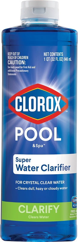 CLOROX Clorox 58032CLX Super Water Clarifier, 32 oz, Liquid, Almond, Light Yellow