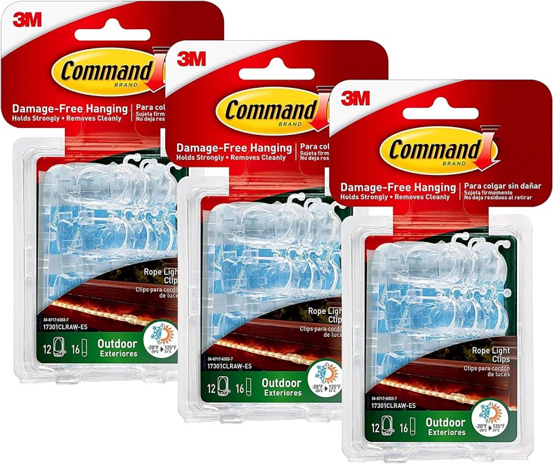 COMMAND Command 17301CLRAW-ES Rope Light Clip, Plastic, Clear HARDWARE & FARM SUPPLIES COMMAND