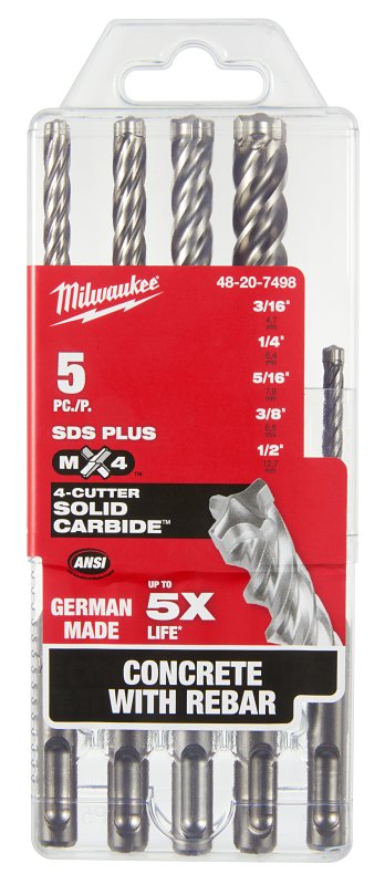 MILWAUKEE Milwaukee M/2 MX4 48-20-7498 Drill Bit Set, 5-Piece, Carbide/Steel TOOLS MILWAUKEE