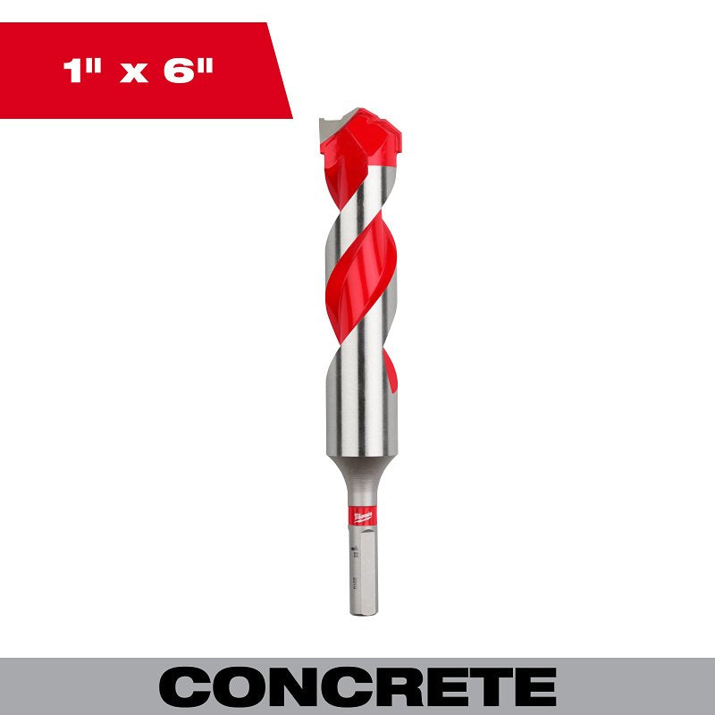 MILWAUKEE Milwaukee 48-20-9049 Hammer Drill Bit, 1 in Dia, 6 in OAL, 3-Flat Shank TOOLS MILWAUKEE