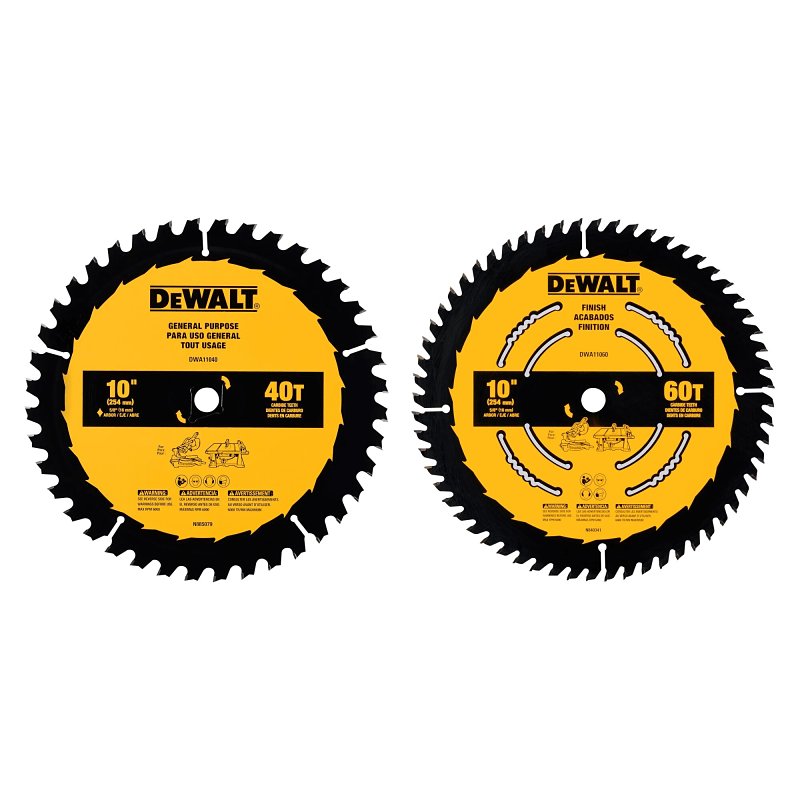 DEWALT DEWALT DWA110CMB Series Circular Saw Blade Set, Specifications: 5/8 in Arbor Size, 0.094 in Kerf, 60 Teeth, Carbide