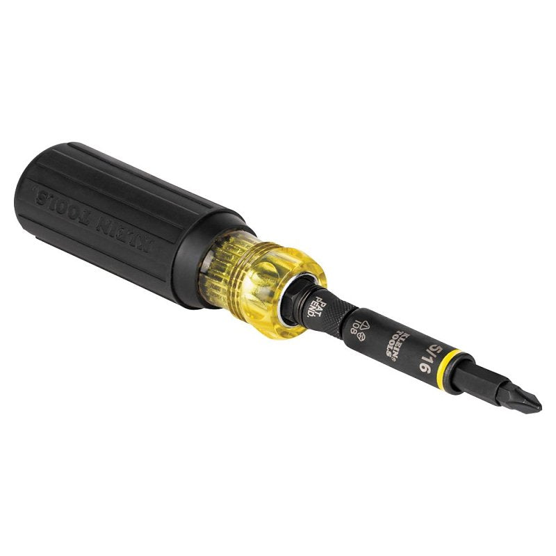 KLEIN Klein Tools 32500HD Nut Driver, 8 in OAL, Cushion Grip Handle, Black/Yellow Handle, 3.63 in L Shank, Magnetic