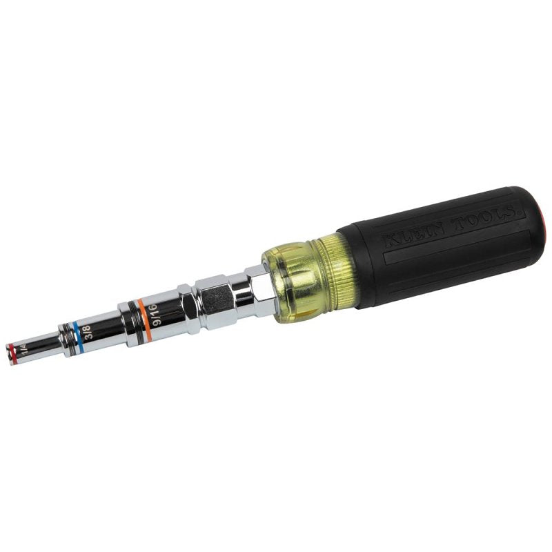KLEIN Klein Tools 32809MAG 9-in-1 Pass Through Multi-Nut Driver, 1/4, 3/16, 5/16, 11/32, 3/8, 7/16, 9/16, 1/2, 3/4 in Drive TOOLS KLEIN