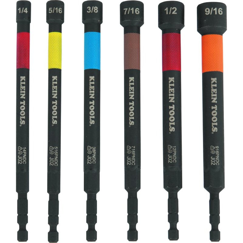 KLEIN Klein Tools 32930 Power Nut Setter Set, 6-Piece, Color-Coded, Steel Alloy