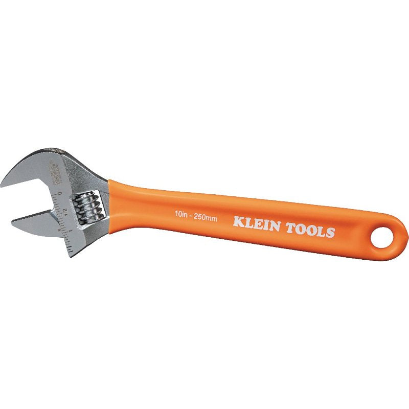 KLEIN Klein Tools O50710 Adjustable Wrench, 10-1/4 in OAL, 1.48 in Jaw, Steel, Chrome, Contoured Handle TOOLS KLEIN