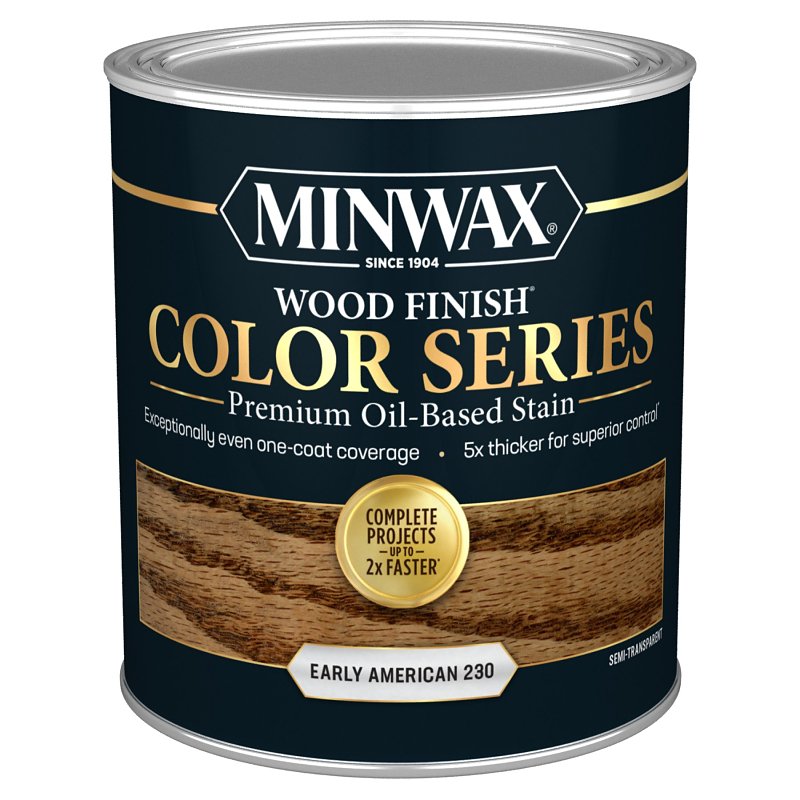 MINWAX Minwax Wood Finish Color Series 800008000 Interior Wood Stain, Semi-Transparent, Early American, Liquid, 1 qt PAINT MINWAX