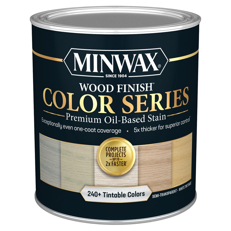 MINWAX Minwax Wood Finish Color Series 845100000 Interior Wood Stain, Semi-Transparent, Tint Base/White, Liquid, 1 qt PAINT MINWAX