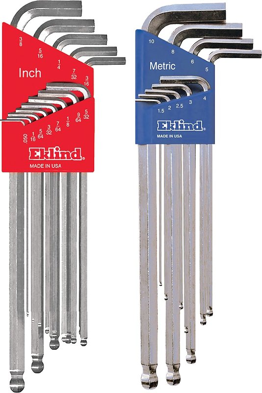 EKLIND Eklind 17322 Ball End Hex Key Set, 22-Piece, Steel, Nickel-Plated