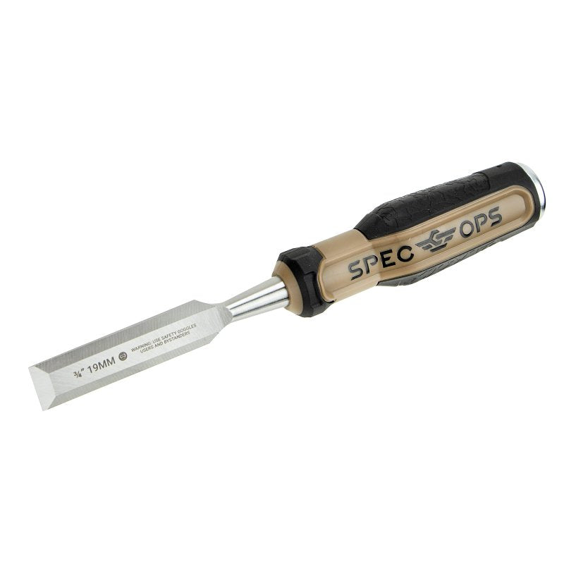 AMAX INC Spec Ops SPEC-C1-34 Bevel Edge Chisel, 3/4 in Tip, 9-1/8 in OAL, HCS Blade, Shock-Absorbing Handle TOOLS AMAX INC