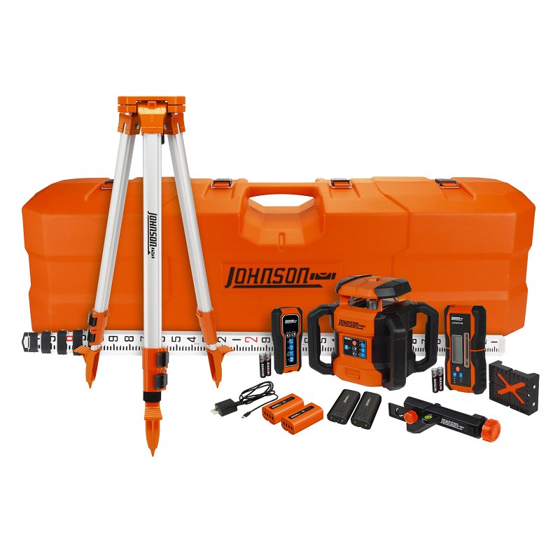 HULTAFORS Johnson JRT300-RDHV-S Dual Slope Rotary Laser System, 200 ft Interior, 4000 ft Exterior, +/-1/16 in at 100 ft Accuracy