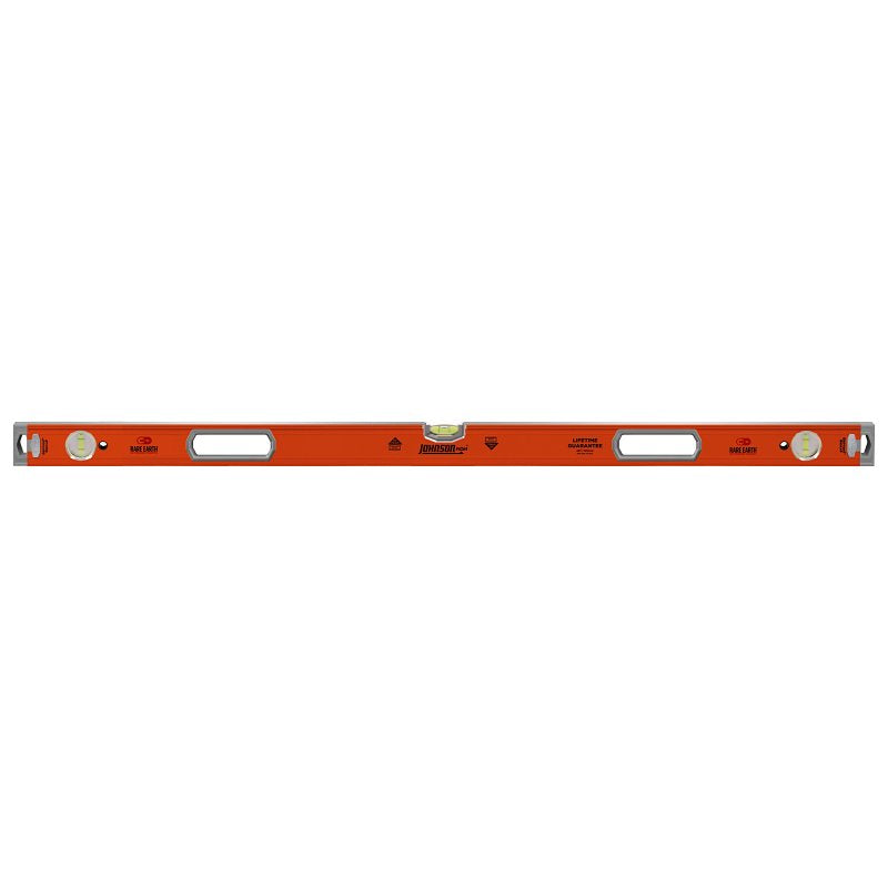 HULTAFORS Johnson 9550-4800 Box Beam Level, 48 in L, 3-Vial, Magnetic, Aluminum, Orange