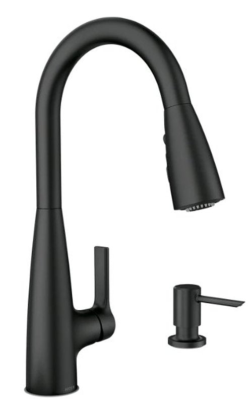 MOEN Moen Haelyn 87627 Series 87627BL Pull-Down Kitchen Faucet, 1.5 gpm, 1-Handle, 1, 2, 3, 4-Faucet Hole, Metal PLUMBING, HEATING & VENTILATION MOEN