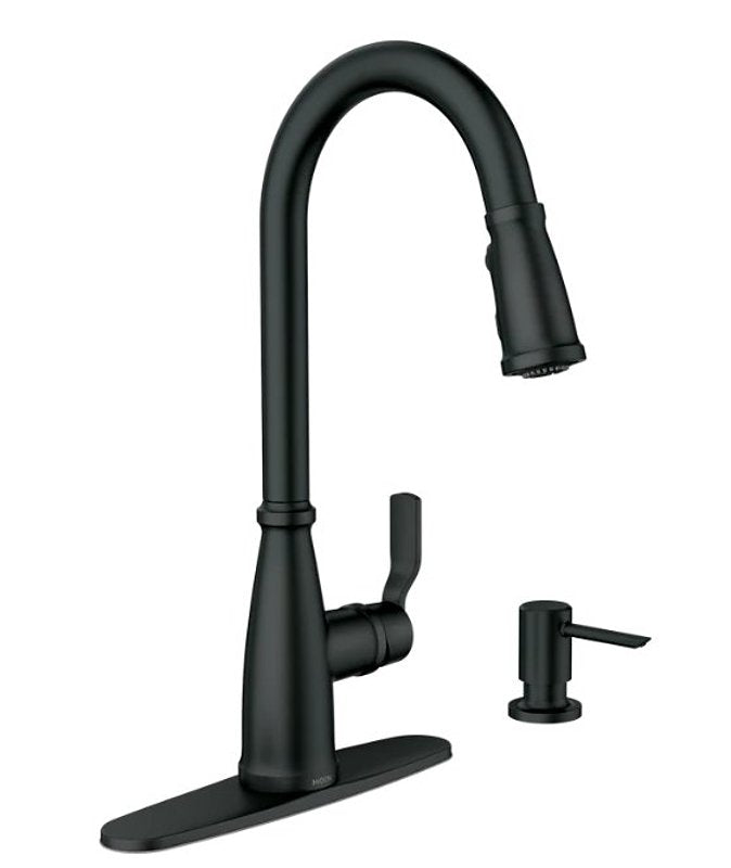 MOEN Moen Nolia 87071 Series 87071BL Pull-Down Kitchen Faucet, 1.5 gpm, 1-Handle, 1, 2, 3, 4-Faucet Hole, Metal PLUMBING, HEATING & VENTILATION MOEN
