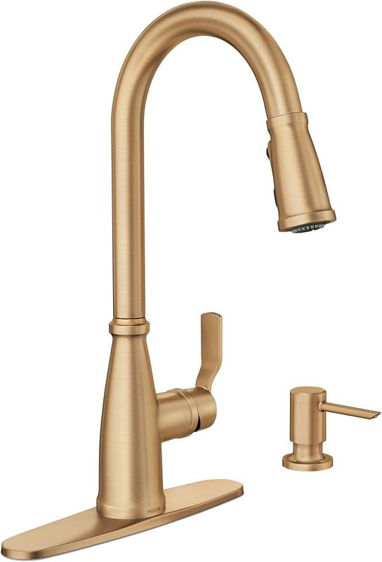MOEN Moen Nolia 87071 Series 87071BZG Pull-Down Kitchen Faucet, 1.5 gpm, 1-Faucet Handle, 1, 2, 3, 4-Faucet Hole, Metal