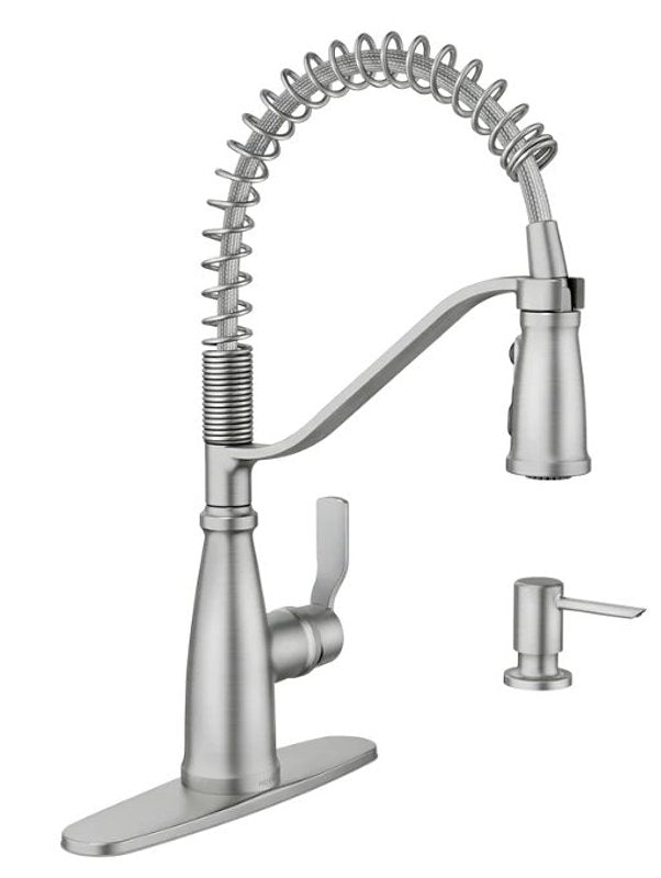 MOEN Moen Nolia 87886BZG Kitchen Faucet, 1.5 gpm, 1-Handle, 1, 3-Hole, Metal, Bronzed Gold, 4-Spray Function PLUMBING, HEATING & VENTILATION MOEN