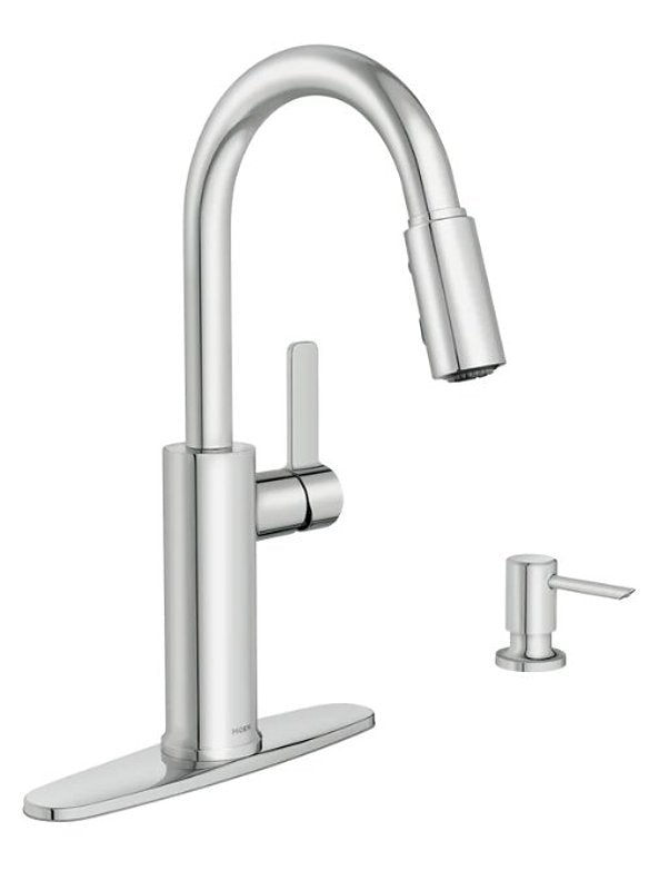 MOEN Moen Durani 87070 Series 87070 Pull-Down Kitchen Faucet, 1.5 gpm, 1-Handle, 1, 2, 3, 4-Faucet Hole, Metal, Deck