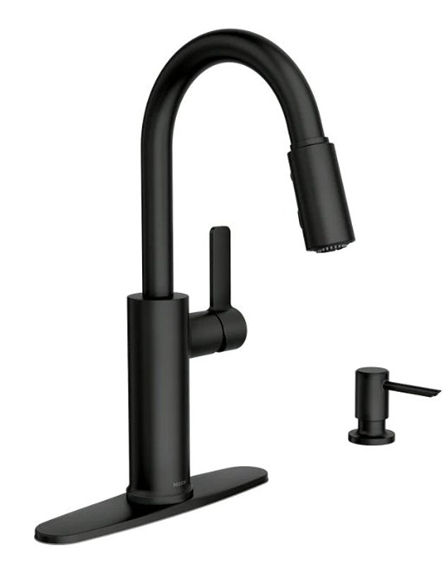 MOEN Moen Durani 87070 Series 87070BL Pull-Down Kitchen Faucet, 1.5 gpm, 1-Handle, 1, 2, 3, 4-Faucet Hole, Metal PLUMBING, HEATING & VENTILATION MOEN