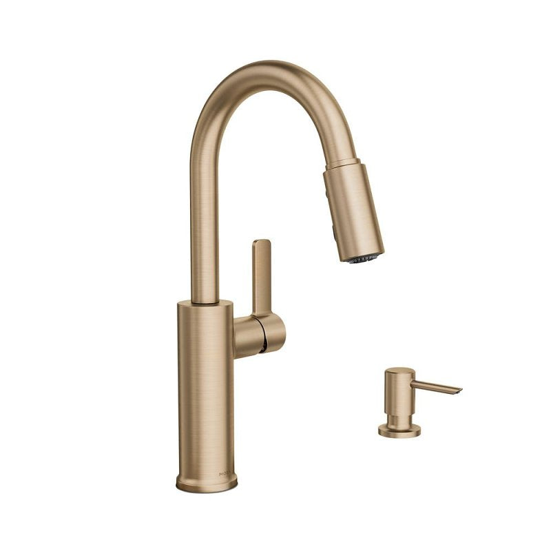 MOEN Moen Durani Pulldown 87070 Series 87070BZG Kitchen Faucet, 1.5 gpm, 1-Handle, 4-Faucet Hole, Metal, Bronze Gold PLUMBING, HEATING & VENTILATION MOEN