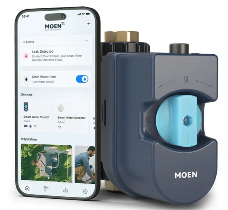 MOEN Moen 900-006 Water Monitor and Shut-Off Valve, 1 in, NPT, 175 psi Pressure, Brass Body ELECTRICAL MOEN