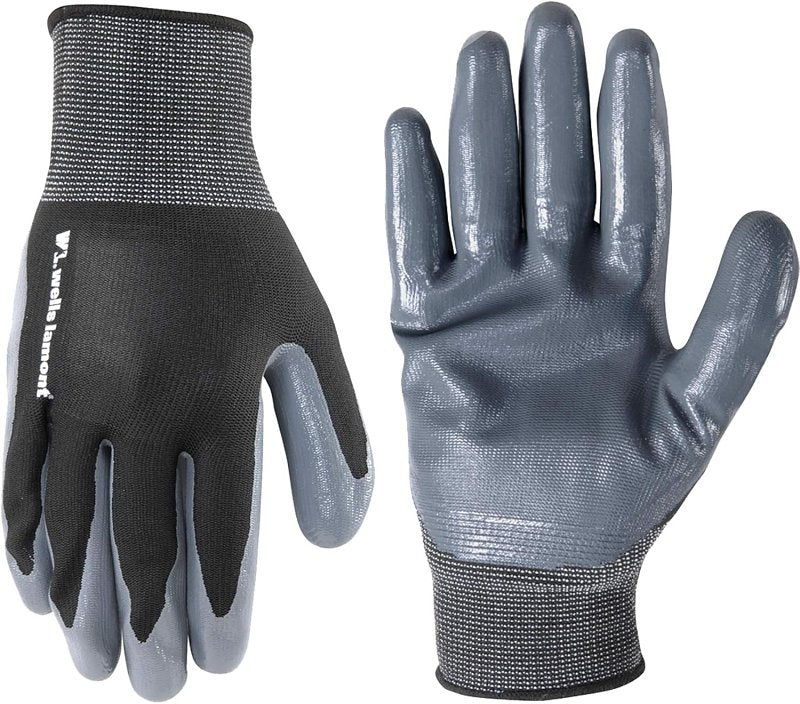 WELLS LAMONT Wells Lamont 546-L Gloves, Men's, L, Nitrile Glove, Gray CLOTHING, FOOTWEAR & SAFETY GEAR WELLS LAMONT