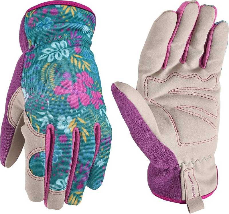 WELLS LAMONT Wells Lamont 7753-S Gloves, High-Dexterity, Slip-On, Women's, S, Elastic Cuff, Leather/Spandex/Terry cloth, Multi-Color CLEANING & JANITORIAL SUPPLIES WELLS LAMONT
