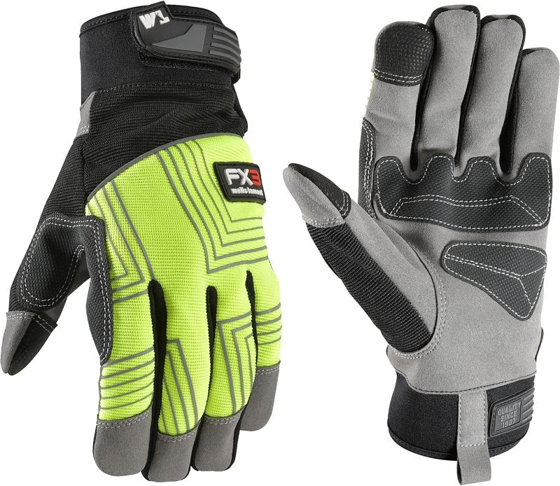 WELLS LAMONT Wells Lamont FX3 Series 7864-M Gloves, Men's, M, PVC/Synthetic Leather, Gold/Yellow CLEANING & JANITORIAL SUPPLIES WELLS LAMONT