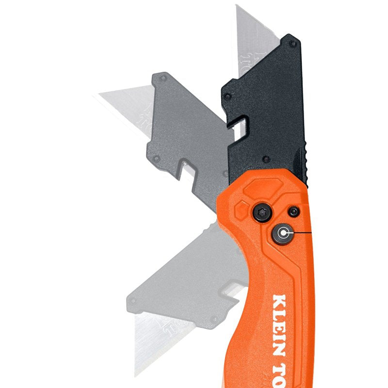 KLEIN Klein Tools 44302 Folding Utility Knife, 1 in L Blade, Steel Blade, 1-Blade, Ergonomic Handle, Orange Handle ELECTRICAL KLEIN
