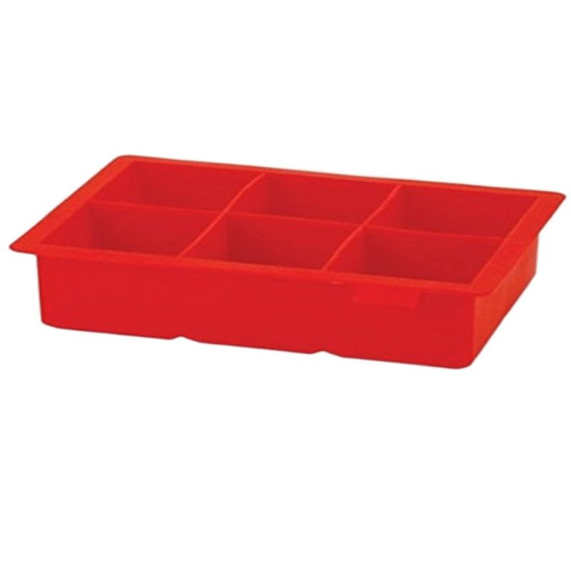 LIFETIME BRANDS rabbit W6330T Ice Cube Tray, 590 mL Capacity, 6-Compartment, Silicone, Red, 6 in L, 9 in W, Dishwasher Safe: Yes