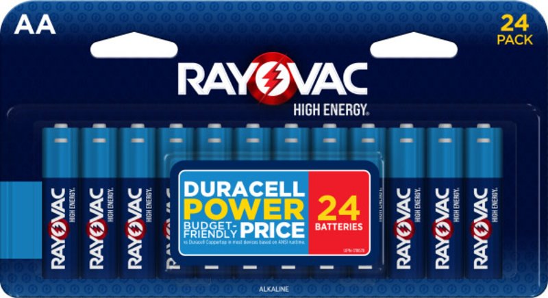 RAYOVAC Rayovac High Energy 815-24T Battery, 1.5 V Battery, AA Battery, Alkaline ELECTRICAL RAYOVAC