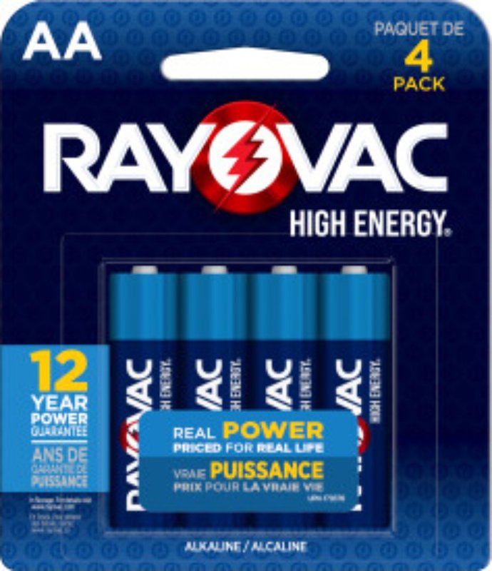 RAYOVAC Rayovac HIGH ENERGY 815-4K Household Battery, AA Battery, Alkaline, Rechargeable: No ELECTRICAL RAYOVAC