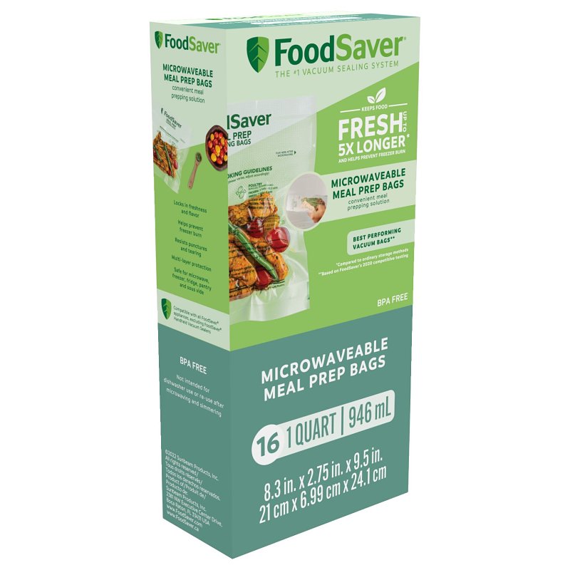SUNBEAM RIVAL FoodSaver 2171101 Microwavable Meal Prep Bags, 1 qt Capacity, Multi-Color APPLIANCES & ELECTRONICS SUNBEAM RIVAL