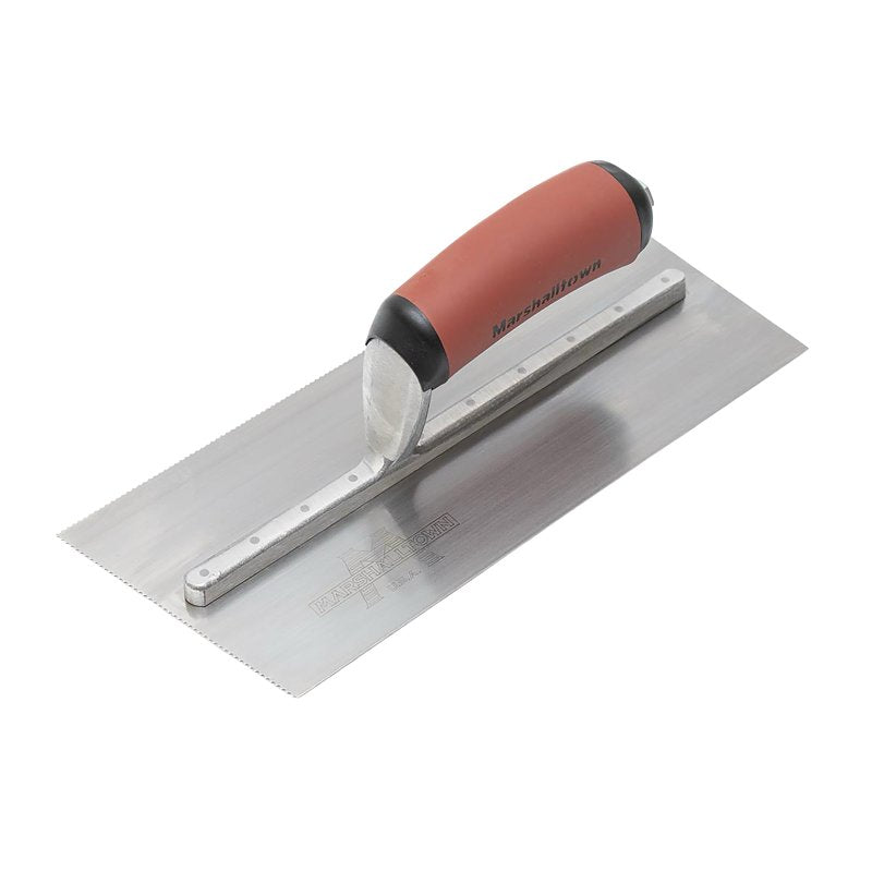MARSHALLTOWN Marshalltown 799SD Right-Handed Cut-Back Trowel, 11 in L, 4-1/2 in W, U-Shaped Notch, Resilient Soft Grip Handle