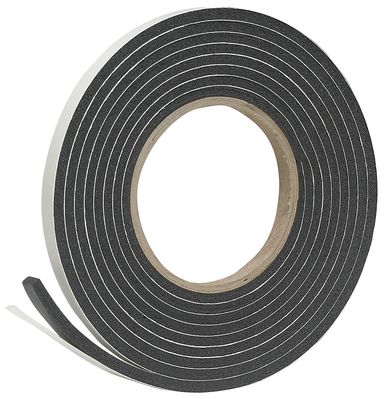 FROST KING Frost King R338H Foam Tape, 3/8 in W, 10 ft L, 3/16 in Thick, Rubber, Black
