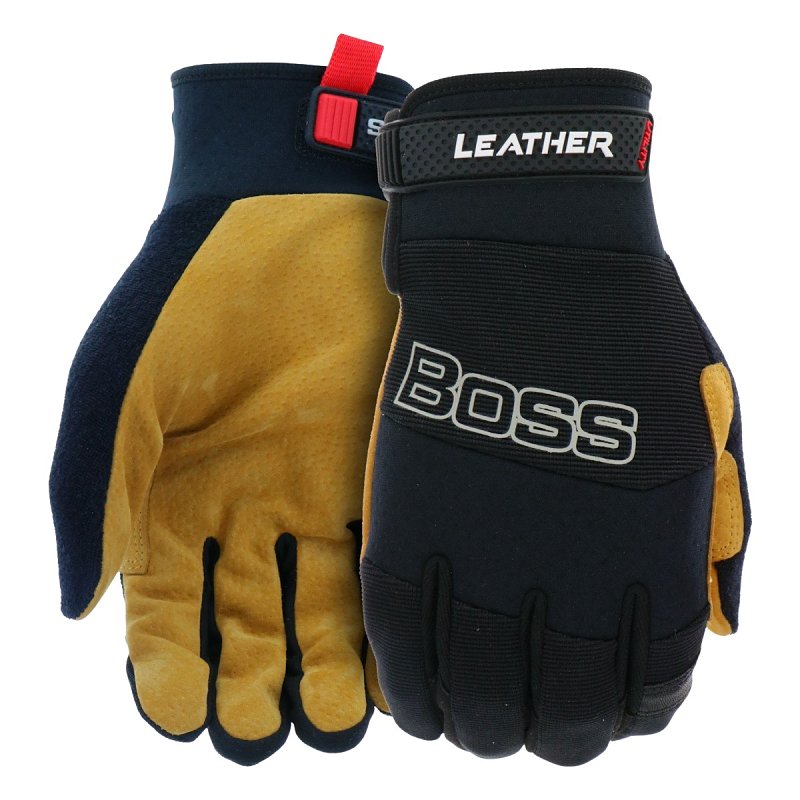 BOSS MFG Boss Performance Series B51364-XL Work Gloves, XL, 8-3/8 to 8-3/4 in L, Reinforced Thumb, Slip-On, Spandex, Black CLEANING & JANITORIAL SUPPLIES BOSS MFG