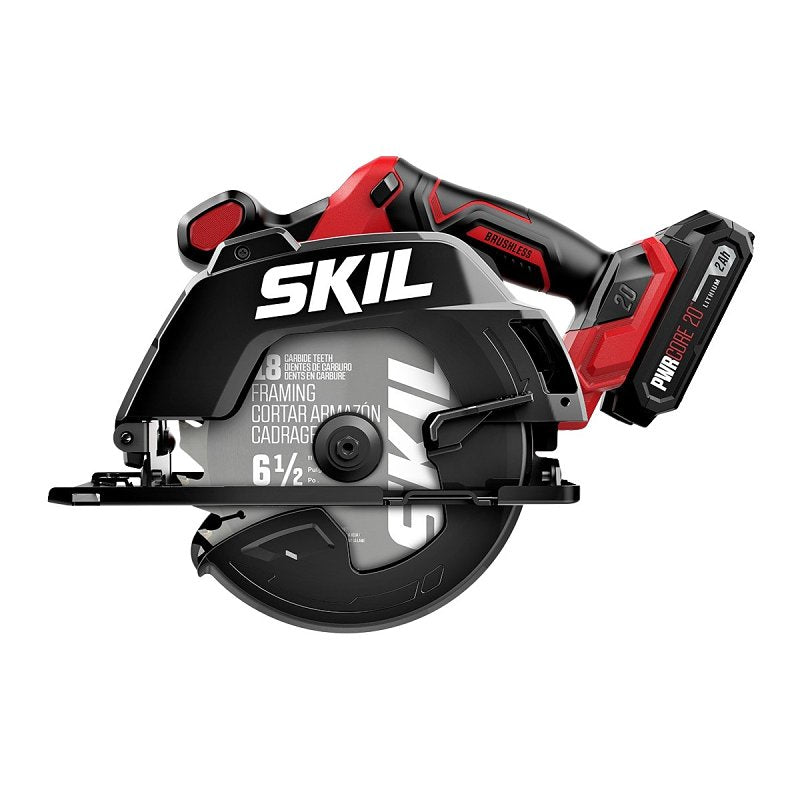 SKIL Skil CR6413B-11 Brushless Circular Saw Kit, Battery Included, 20 V, 2 Ah, 6-1/2 in Dia Blade, 5/8 in Arbor TOOLS SKIL