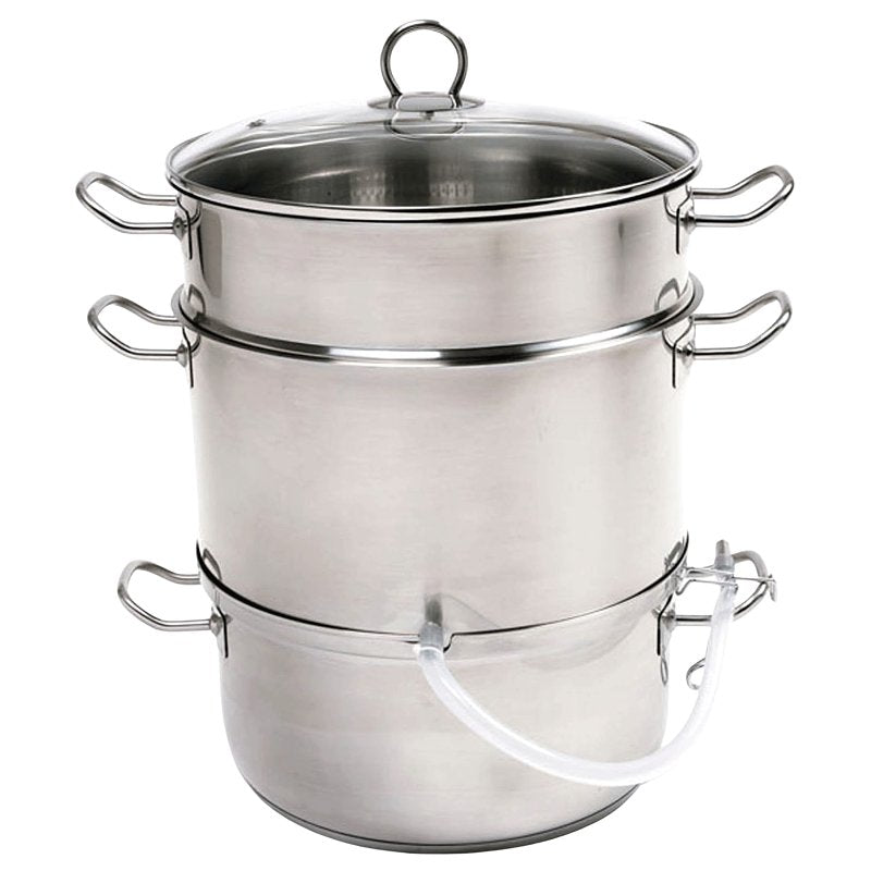 NORPRO Norpro 619 Steamer and Juicer, 11 L Steamer Insert, 3.8 L Juice Container, 6.75 L Water Pot, Stainless Steel