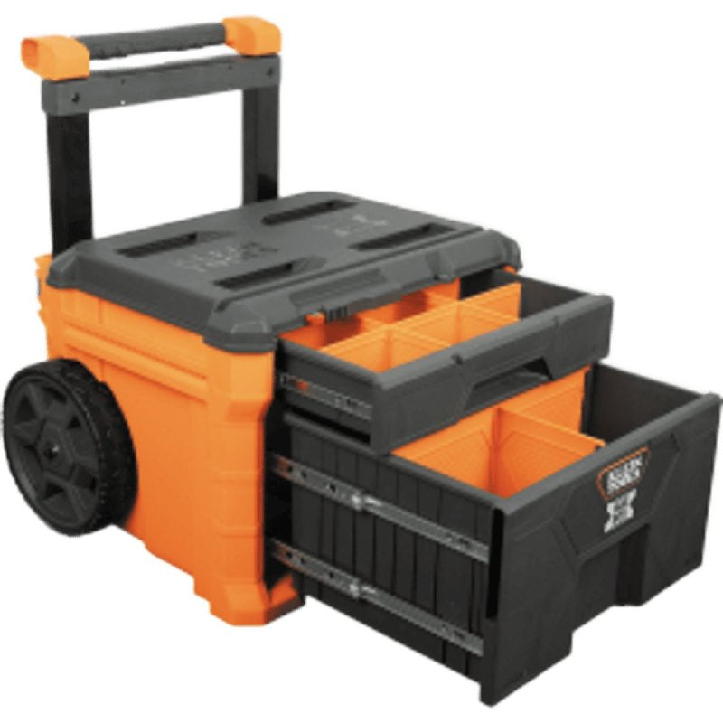 KLEIN Klein Tools MODbox 54801MB Rolling Toolbox, 250 lb, 2-Drawer, Polymer, Orange TOOLS KLEIN