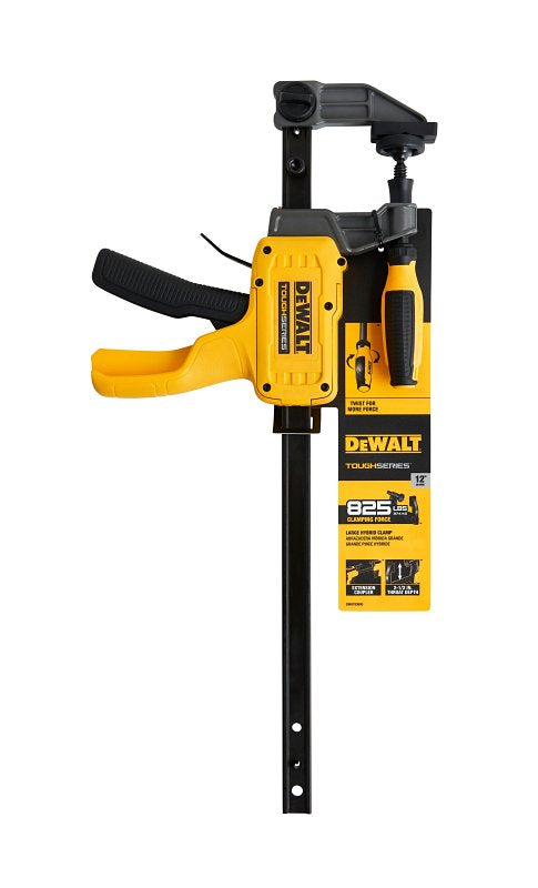 DEWALT DEWALT ToughSeries DWHT83600 Hybrid Clamp, 300 to 825 lb, 12 in Max Opening Size, 2-1/2 in D Throat