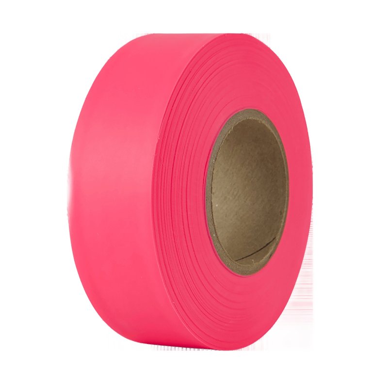 INTERTAPE POLYMER IPG 6881 Flagging Ribbon, 50 yd L, 1-3/16 in W, Pink, PVC