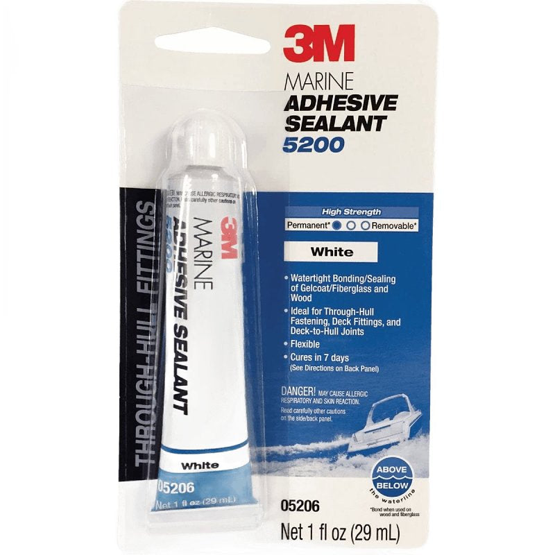 3M 3M 5200 5206 Marine Adhesive Sealant, Paste, Solid, White, 1 oz Tube