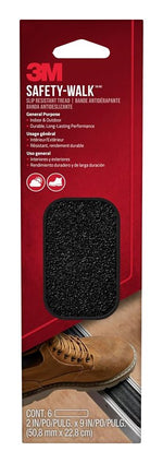 3M Safety-Walk 610B-T2X9-6PK Slip-Resistant Tape, 9 in L, 2 in W, Black PAINT 3M