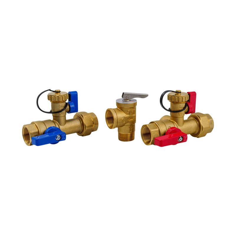 B & K INDUSTRIES ProLine Series 102-120 Isolation Valve Kit, 3/4 in Connection, FIP, 125 psi Pressure, Brass Body PLUMBING, HEATING & VENTILATION B & K INDUSTRIES
